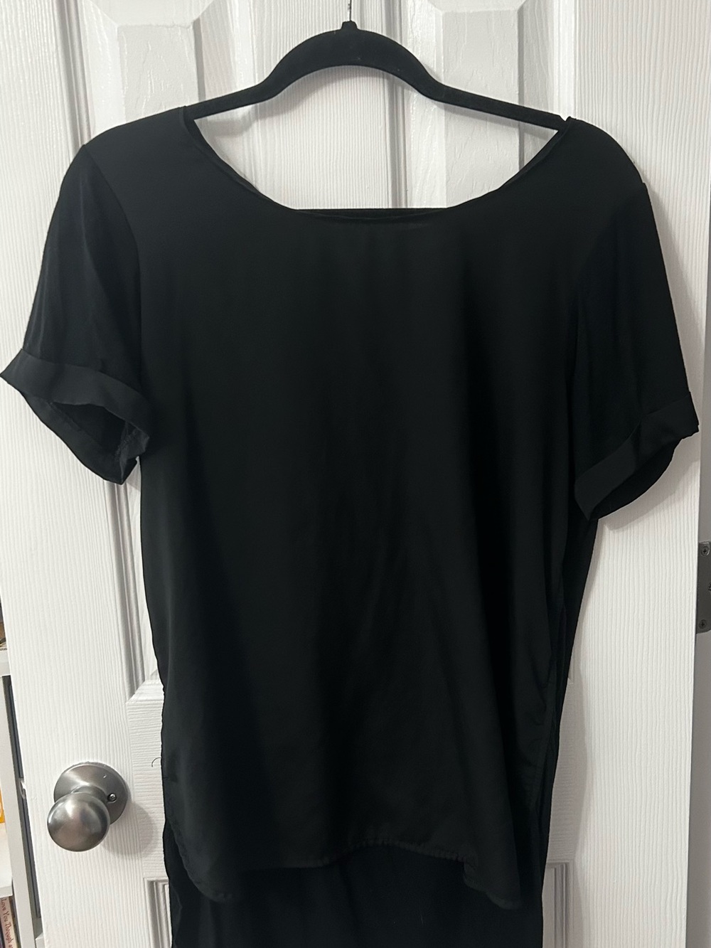 Banana Republic Black Short Sleeve Scoop Neck Top